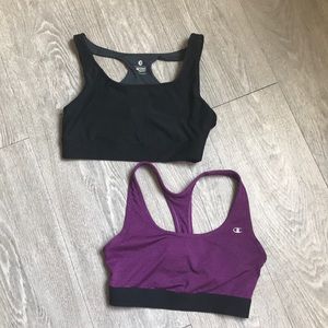 Champions sport bra size M  2 color purple/black